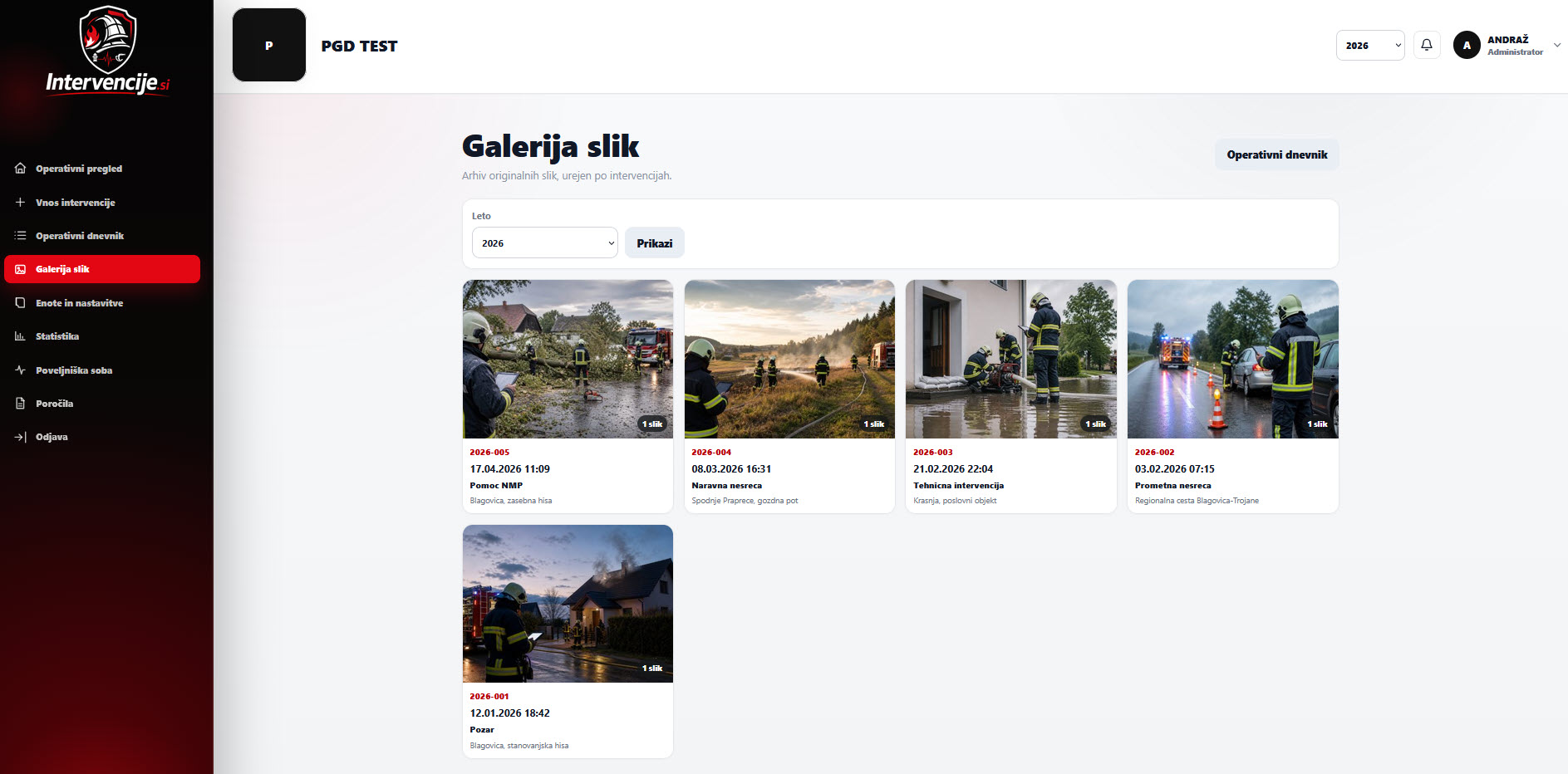 Galerija slik intervencij